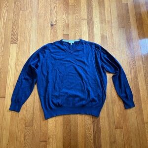 Peter Millar Blue V Neck Sweater Xl cotton silk cashmere nylon blend